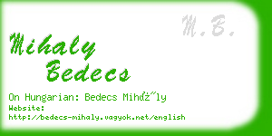 mihaly bedecs business card